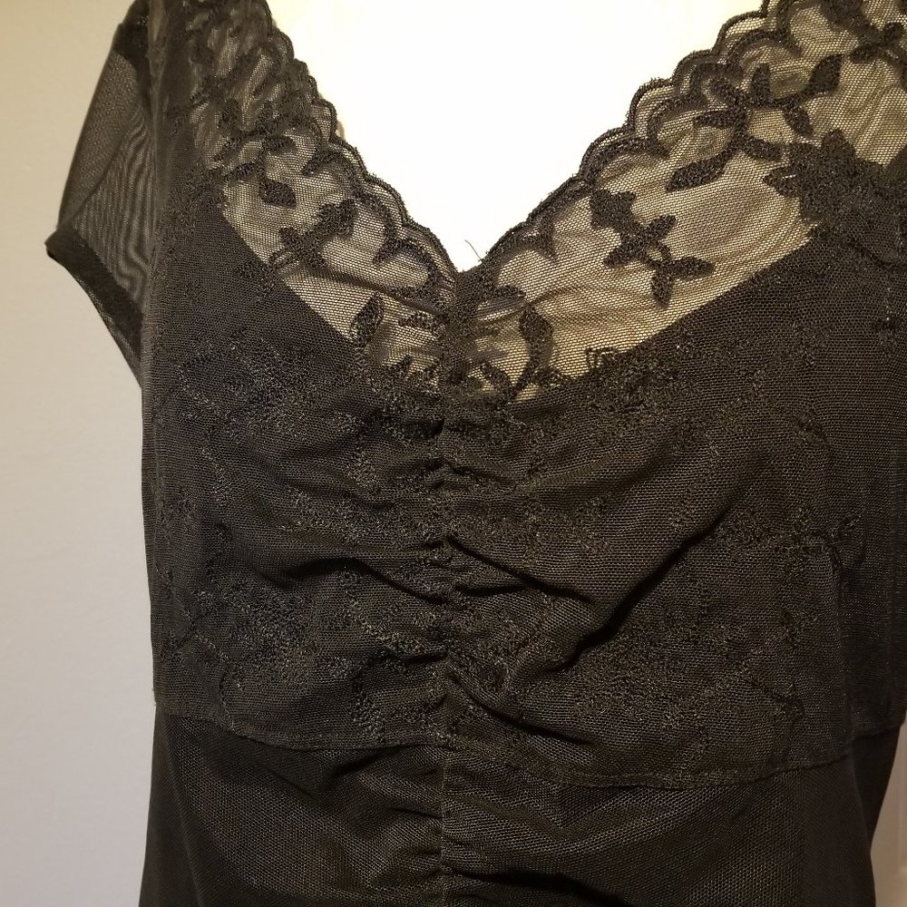 INC Embroidered Lace + Mesh Top XL - Picture 3 of 7